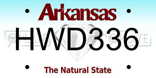 HWD336 Arkansas License Plate