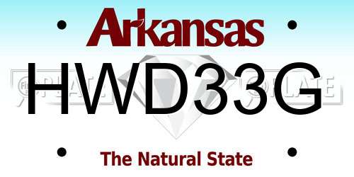 HWD33G Arkansas License Plate