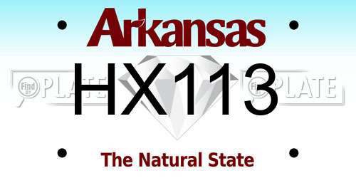 HX113 Arkansas License Plate