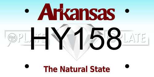 HY158 Arkansas License Plate