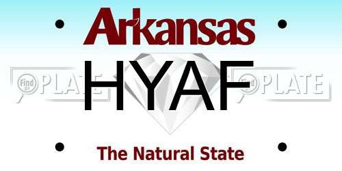 HYAF Arkansas License Plate