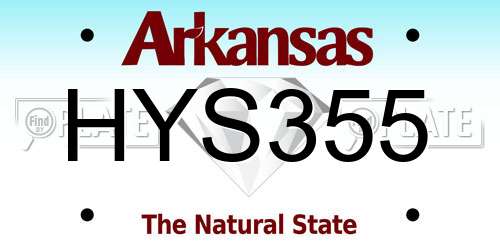 HYS355 Arkansas License Plate