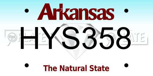 HYS358 Arkansas License Plate