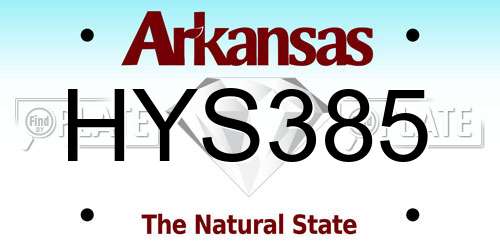 HYS385 Arkansas License Plate