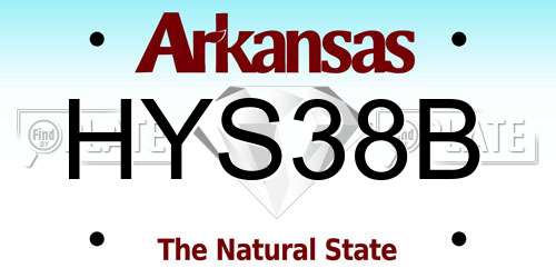HYS38B Arkansas License Plate