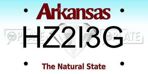 HZ2I3G Arkansas License Plate