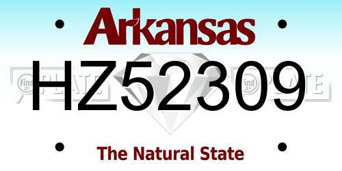 HZ52309 Arkansas License Plate