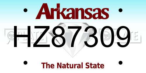 HZ87309 Arkansas License Plate