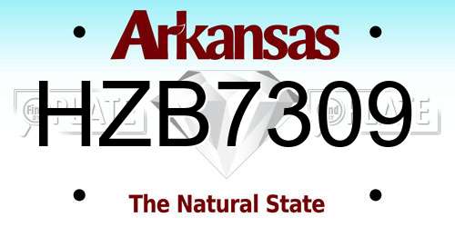 HZB7309 Arkansas License Plate