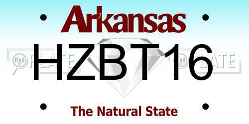HZBT16 Arkansas License Plate