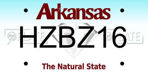 HZBZ16 Arkansas License Plate