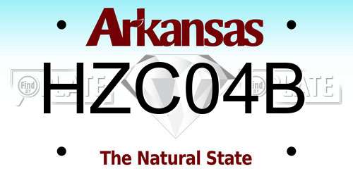 HZC04B Arkansas License Plate