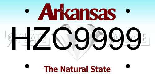 HZC9999 Arkansas License Plate