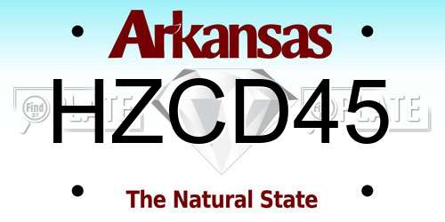 HZCD45 Arkansas License Plate