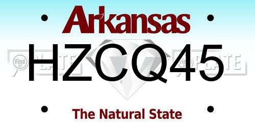 HZCQ45 Arkansas License Plate