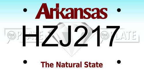 HZJ217 Arkansas License Plate