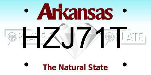 HZJ71T Arkansas License Plate