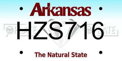 HZS716 Arkansas License Plate