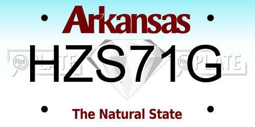 HZS71G Arkansas License Plate