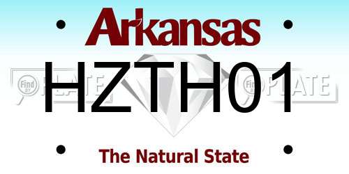 HZTH01 Arkansas License Plate