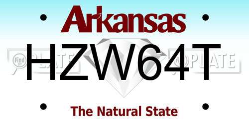 HZW64T Arkansas License Plate