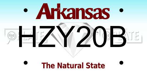 HZY20B Arkansas License Plate
