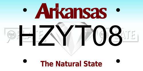 HZYT08 Arkansas License Plate
