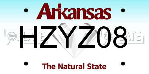 HZYZ08 Arkansas License Plate
