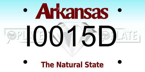 I0015D Arkansas License Plate