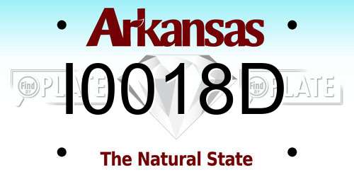 I0018D Arkansas License Plate