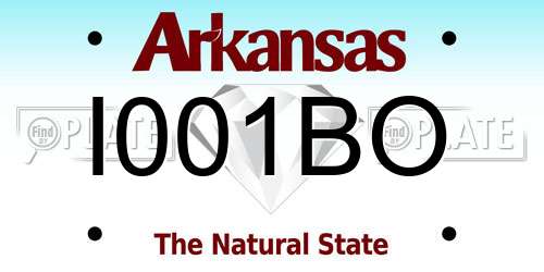 I001BO Arkansas License Plate