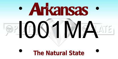 I001MA Arkansas License Plate