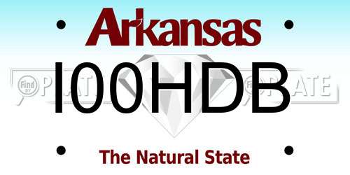 I00HDB Arkansas License Plate