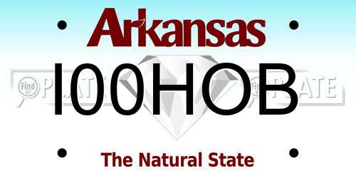 I00HOB Arkansas License Plate