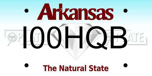 I00HQB Arkansas License Plate