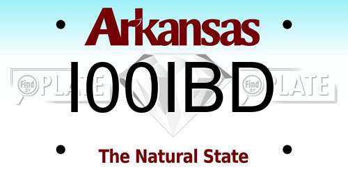 I00IBD Arkansas License Plate