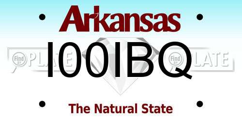 I00IBQ Arkansas License Plate