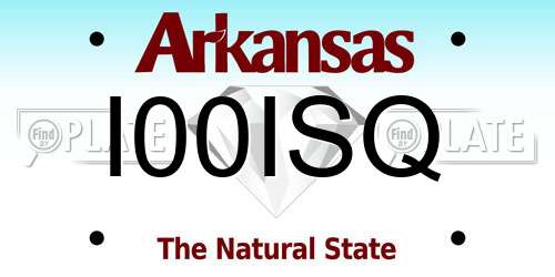 I00ISQ Arkansas License Plate