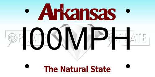I00MPH Arkansas License Plate