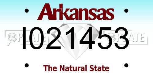 I021453 Arkansas License Plate