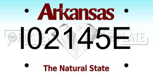 I02145E Arkansas License Plate