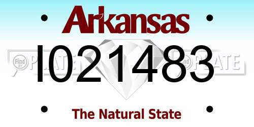 I021483 Arkansas License Plate