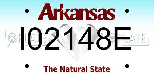 I02148E Arkansas License Plate