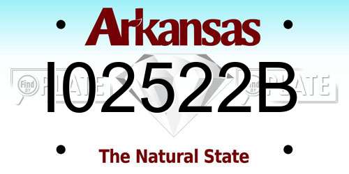 I02522B Arkansas License Plate
