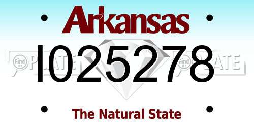 I025278 Arkansas License Plate