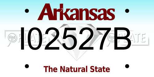 I02527B Arkansas License Plate