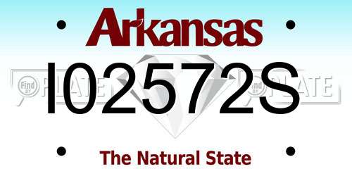 I02572S Arkansas License Plate