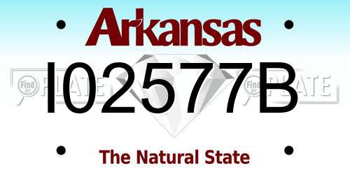 I02577B Arkansas License Plate