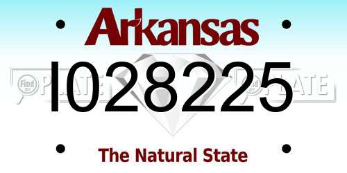 I028225 Arkansas License Plate