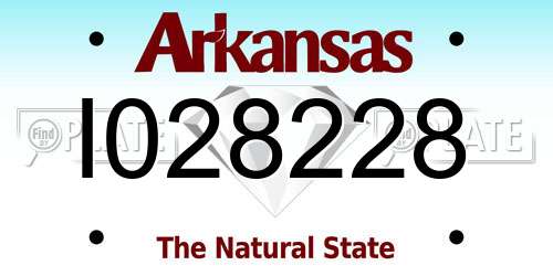 I028228 Arkansas License Plate
